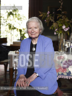 P D James British Crime Writer at home in Notting Hill..Copyright©Geraint Lewis/Writer Pictures/Rosebud2