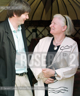 Ian Rankin and P D James at the Edinburgh Book Festival  2001.....Copyright©Geraint Lewis/Writer Pictures/Rosebud2