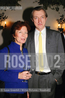 JULIAN  BARNES with his wife literary agent PAT KAVANAGH..Party to celebrate publication of The Lemon Table by Julian Barnes...copyright©Susan Greenhill/Writer Pictures/Rosebud2