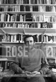 Scottish author James Kelman relaxes in the library at his home, February 1989...Copyright©Stephen Mansfield/TSPL/Writer Pictures/Rosebud2
