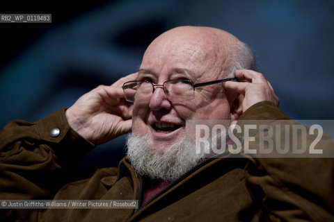 Thomas Keneally, winner of the Booker prize with Schindlers Ark,  discusses his work and his new novel The Widow and Her Hero, at the Guardian Hay Festival...copyright©Justin Griffiths-Williams/Writer Pictures/Rosebud2