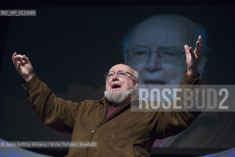 Thomas Keneally, winner of the Booker prize with Schindlers Ark,  discusses his work and his new novel The Widow and Her Hero, at the Guardian Hay Festival...copyright©Justin Griffiths-Williams/Writer Pictures/Rosebud2