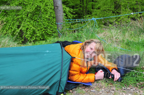Rosie Swale-Pope, MBE, born 2 October 1946 (1946-10-02) (age 63), is an author, adventurer and marathon runner, who was the first woman to sail single-handed across the Atlantic in a small boat.  Pictured at The Keswick Mountain Festival 2009...copyright©Steve Razzetti/Writer Pictures/Rosebud2