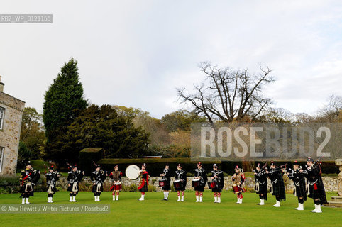 Lennoxlove Book Festival in East Haddington.Loretto School Pipe Band open proceedings on the Saturday..Copyright©Alex Hewitt/Writer Pictures/Rosebud2