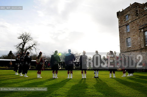 Lennoxlove Book Festival in East Haddington.Loretto School Pipe Band open proceedings on the Saturday..Copyright©Alex Hewitt/Writer Pictures/Rosebud2