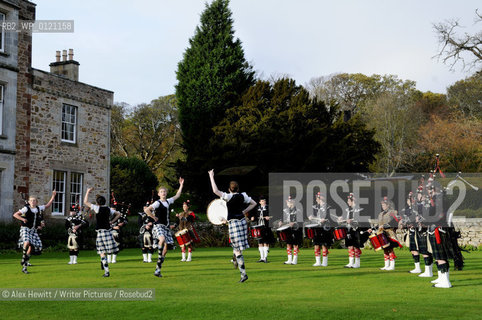 Lennoxlove Book Festival in East Haddington.Loretto School Pipe Band open proceedings on the Saturday..Copyright©Alex Hewitt/Writer Pictures/Rosebud2
