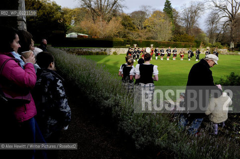 Lennoxlove Book Festival in East Haddington.Loretto School Pipe Band open proceedings on the Saturday..Copyright©Alex Hewitt/Writer Pictures/Rosebud2
