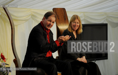 Lennoxlove Book Festival in East Haddington.Michael Morpurgo and Catherine Lockerbie speak to the audience in the Marquee...Copyright©Alex Hewitt/Writer Pictures/Rosebud2