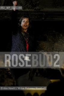 Lennoxlove Book Festival in East Haddington.Lari Don entertains children underneath the fireplace in the great hall....Copyright©Alex Hewitt/Writer Pictures/Rosebud2