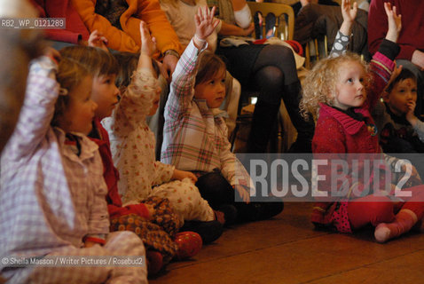 Children react during the “Polly’s Pink Pyjamas” event, led by writer Vivian French in the Great Hall of Lennoxlove House during the 2nd annual Lennoxlove Book Festival, Haddington, Scotland, November 19, 2010...Copyright©Sheila Masson/Writer Pictures/Rosebud2