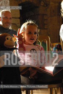 Children react during the “Polly’s Pink Pyjamas” event, led by writer Vivian French in the Great Hall of Lennoxlove House during the 2nd annual Lennoxlove Book Festival, Haddington, Scotland, November 19, 2010...Copyright©Sheila Masson/Writer Pictures/Rosebud2