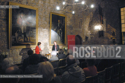 Josceline Dimbleby and Mary Contini, writers, speaking in the Great Hall during the 2nd annual Lennoxlove Book Festival at Lennoxlove House, Haddington, Scotland, November 19, 2010. ..Copyright©Sheila Masson/Writer Pictures/Rosebud2