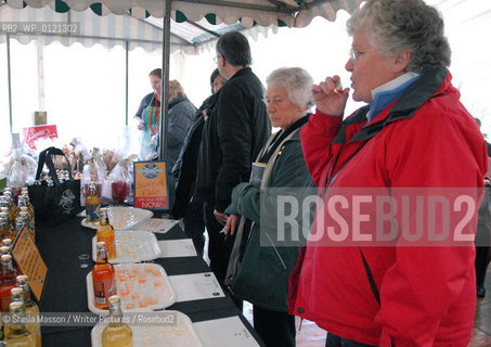 Visitors sample local produce in the Market Marquee during the 2nd annual Lennoxlove Book Festival at Lennoxlove House, Haddington, Scotland, November 20, 2010. ..Copyright©Sheila Masson/Writer Pictures/Rosebud2