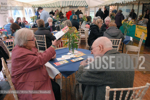 Visitors sample local produce in the Market Marquee during the 2nd annual Lennoxlove Book Festival at Lennoxlove House, Haddington, Scotland, November 20, 2010. ..Copyright©Sheila Masson/Writer Pictures/Rosebud2