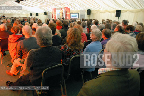 Audience members listen to Simon King during his talk on The Shetland Diaries at the 2nd annual Lennoxlove Book Festival at Lennoxlove House, Haddington, Scotland, November 20, 2010. ..Copyright©Sheila Masson/Writer Pictures/Rosebud2