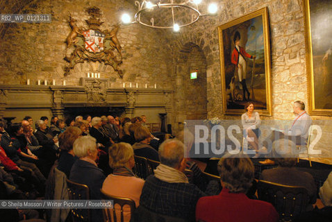 Mary Contini talks to Cliff Sharp in the Great Hall at the 2nd annual Lennoxlove Book Festival at Lennoxlove House, Haddington, Scotland, November 20, 2010. ..Copyright©Sheila Masson/Writer Pictures/Rosebud2