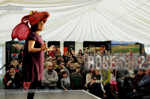 Julia Donaldson in Performance to a captive audience.Lennoxlove Book Festival at Lennoxlove House, Haddington, Scotland, November 21 2010..©Picture from Alex Hewitt/Writer Pictures/Rosebud2