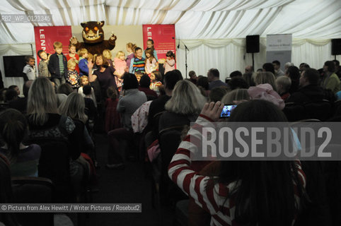 Julia Donaldson in Performance to a captive audience.Lennoxlove Book Festival at Lennoxlove House, Haddington, Scotland, November 21 2010..©Picture from Alex Hewitt/Writer Pictures/Rosebud2