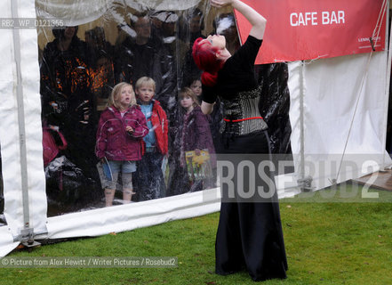Members of the Public queue for Julia Donaldson book signing .Lennoxlove Book Festival at Lennoxlove House, Haddington, Scotland, November 21 2010..©Picture from Alex Hewitt/Writer Pictures/Rosebud2