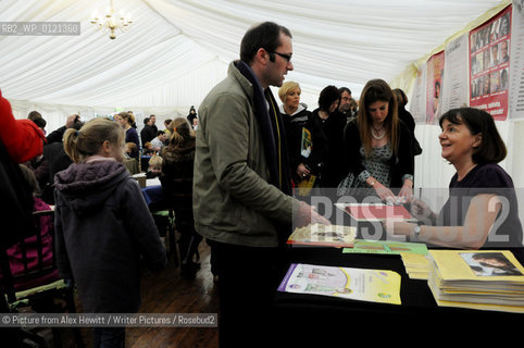 Members of the Public queue for Julia Donaldson book signing .Lennoxlove Book Festival at Lennoxlove House, Haddington, Scotland, November 21 2010..©Picture from Alex Hewitt/Writer Pictures/Rosebud2