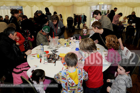 Children get creative in the craft tent.Lennoxlove Book Festival at Lennoxlove House, Haddington, Scotland, November 21 2010..©Picture from Alex Hewitt/Writer Pictures/Rosebud2