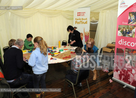 Children get creative in the craft tent.Lennoxlove Book Festival at Lennoxlove House, Haddington, Scotland, November 21 2010..©Picture from Alex Hewitt/Writer Pictures/Rosebud2