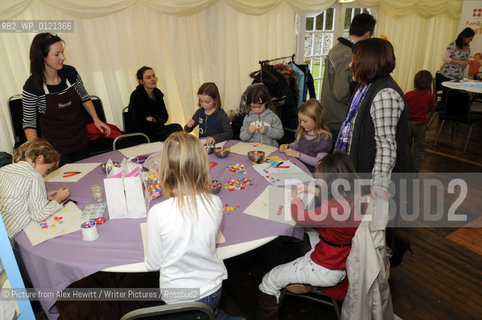 Children get creative in the craft tent.Lennoxlove Book Festival at Lennoxlove House, Haddington, Scotland, November 21 2010..©Picture from Alex Hewitt/Writer Pictures/Rosebud2