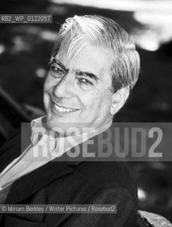Mario Vargas Llosa on Park Bench, Boston..©Miriam Berkley/Writer Pictures/Rosebud2