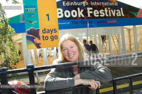 Edinburgh International Book Festival director Catherine Lockerbie in front of the entrance to the book festival, which is due to open on Saturday 12 August 2006....Copyright©Pascal Saez/Writer Pictures/Rosebud2
