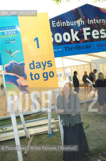 Edinburgh International Book Festival director Catherine Lockerbie in front of the entrance to the book festival, which is due to open on Saturday 12 August 2006....Copyright©Pascal Saez/Writer Pictures/Rosebud2