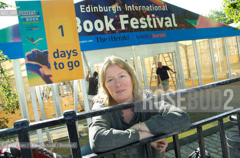 Edinburgh International Book Festival director Catherine Lockerbie in front of the entrance to the book festival, which is due to open on Saturday 12 August 2006....Copyright©Pascal Saez/Writer Pictures/Rosebud2