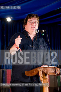 Latitude Festival, Suffolk. Literature tent...John Burnside reads to the audience.....copyright©Malcolm Watson/Writer Pictures/Rosebud2