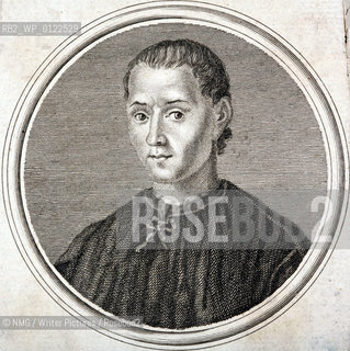 Niccolò di Bernado dei Machiavelli (May 3, 1469 – June 21, 1527) Florentine political philosopher, musician, poet, and romantic comedic playwright. Machiavelli was also a key figure in the Renaissance and the development of realist political theory...Copyright©NMG/Writer Pictures/Rosebud2