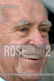 25 August 2004- Edinburgh, UK- Iceland-born scottish  writer, broadcaster and journalist Magnus Magnusson. He is the author of The Vikings, a history of the Viking era..©Here at the Edinburgh International Book Festival 2004..Pascal Saez/Writer Pictures/Rosebud2