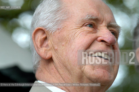 25 August 2004- Edinburgh, UK- Iceland-born scottish  writer, broadcaster and journalist Magnus Magnusson. He is the author of The Vikings, a history of the Viking era..©Here at the Edinburgh International Book Festival 2004..Pascal Saez/Writer Pictures/Rosebud2