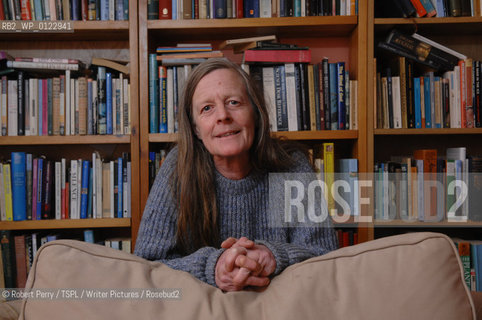 Author Sara Maitland, her isolated cottage in moorland in Galloway in the background. Seen in front of her bookshelf...29th Oct 2008....Copyright©Robert Perry/TSPL/Writer Pictures/Rosebud2