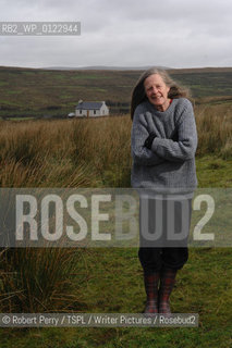 Author Sara Maitland, her isolated cottage in moorland in Galloway in the background..29th Oct 2008....Copyright©Robert Perry/TSPL/Writer Pictures/Rosebud2