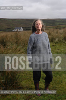 Author Sara Maitland, her isolated cottage in moorland in Galloway in the background..29th Oct 2008....Copyright©Robert Perry/TSPL/Writer Pictures/Rosebud2