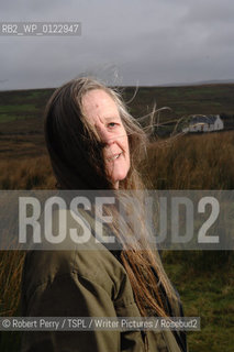 Author Sara Maitland, her isolated cottage in moorland in Galloway in the background..29th Oct 2008....Copyright©Robert Perry/TSPL/Writer Pictures/Rosebud2