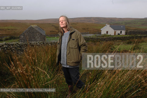 Author Sara Maitland, her isolated cottage in moorland in Galloway in the background..29th Oct 2008....Copyright©Robert Perry/TSPL/Writer Pictures/Rosebud2