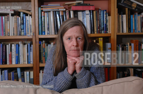 Author Sara Maitland, her isolated cottage in moorland in Galloway in the background. Seen in front of her bookshelf...29th Oct 2008....Copyright©Robert Perry/TSPL/Writer Pictures/Rosebud2