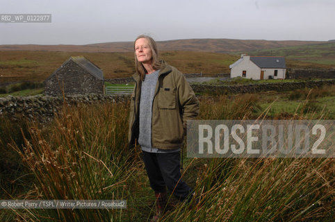 Author Sara Maitland, her isolated cottage in moorland in Galloway in the background..29th Oct 2008....Copyright©Robert Perry/TSPL/Writer Pictures/Rosebud2