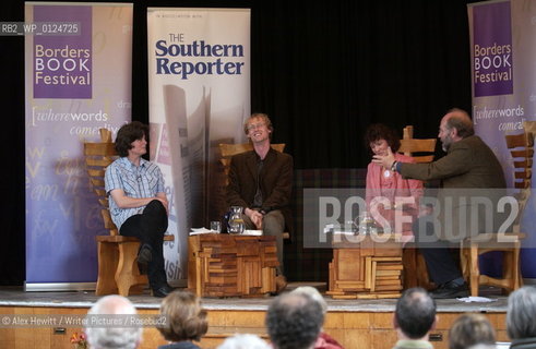 Events at the Borders Book Festival 2007, held in Melrose in the Scottish Borders..l-r Gillian Galbraith,William Sutton,Jess Smith and Alistair Moffat take part in the Mercat Press New Novelists Event...Copyright©Alex Hewitt/Writer Pictures/Rosebud2