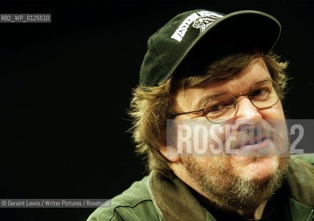 Michael Moore at the Edinburgh International Book Festival 2002....Copyright©Geraint Lewis/Writer Pictures/Rosebud2