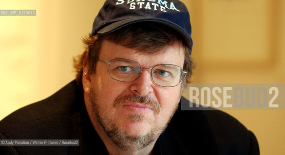 Author and Film-maker Michael Moore giving a press conference in London this morning with reference to his new book Dude, wheres my country?...Copyright©Andy Paradise/Writer Pictures/Rosebud2