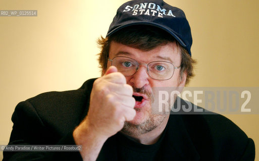 Author and Film-maker Michael Moore giving a press conference in London this morning with reference to his new book Dude, wheres my country?...Copyright©Andy Paradise/Writer Pictures/Rosebud2
