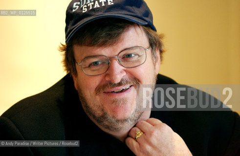 Author and Film-maker Michael Moore giving a press conference in London this morning with reference to his new book Dude, wheres my country?...Copyright©Andy Paradise/Writer Pictures/Rosebud2