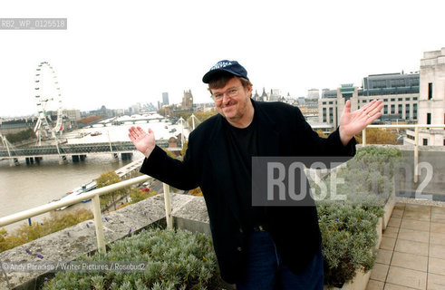 Author and Film-maker Michael Moore giving a press conference in London this morning with reference to his new book Dude, wheres my country?...Copyright©Andy Paradise/Writer Pictures/Rosebud2