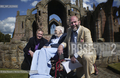 Scottish Poet and Writer Edwin Morgan photographed with ceremony host Rory Bremner and Festival organiser Alastair Moffat.Taken at the Sundial Scottish Arts Council Book of the Year Award..His book of poetry, A Book of Lives, took the overall prize..copyright©Alex Hewitt/Writer Pictures/Rosebud2
