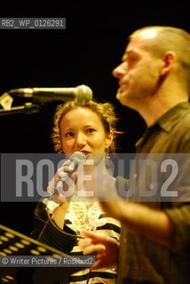 Belgian Poet Vincent Tholomé and Maja Jantar perform together during the Booklegs Fi©Writer Pictures/Rosebud2